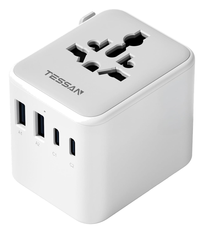 Adaptador de enchufe universal (con USB-C y USB-A)